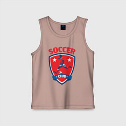 Майка детская хлопок Sport soccer club, цвет: пыльно-розовый