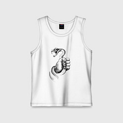 Майка детская хлопок Пойманная змея, цвет: белый
