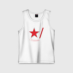 Майка детская хлопок Красная звезда и карандаш, цвет: белый