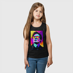 Майка детская хлопок Портрет Дурова pop art, цвет: черный — фото 2