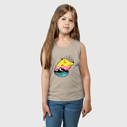 Майка детская хлопок Лесной медведь и человек, цвет: миндальный — фото 2