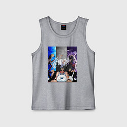 Майка детская хлопок Ван Пис Луффи Монки, цвет: меланж