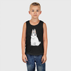 Майка детская хлопок Кролик жует траву, цвет: черный — фото 2