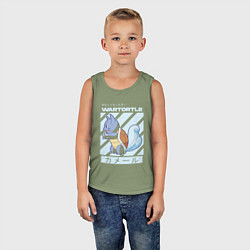 Майка детская хлопок Покемоны Вартортл Wartortle, цвет: авокадо — фото 2