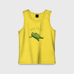 Майка детская хлопок Лягушка йога, цвет: желтый