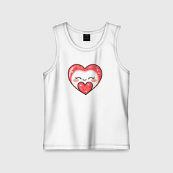 Майка детская хлопок Маршмеллоу сердечко, цвет: белый