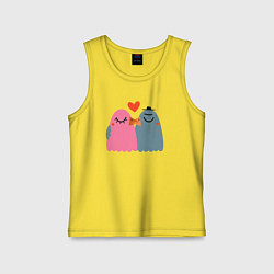 Майка детская хлопок Влюблённые птички, цвет: желтый