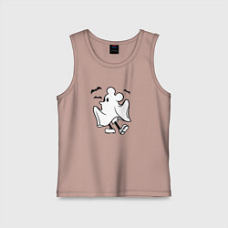 Майка детская хлопок Микки - приведение, цвет: пыльно-розовый