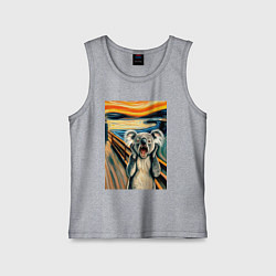 Майка детская хлопок Коала кричит на картине Эдварда Мунка - мем искусс, цвет: меланж