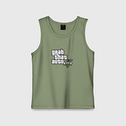 Майка детская хлопок GTA5 игровое лого, цвет: авокадо