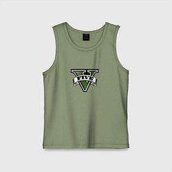 Майка детская хлопок Grand Theft Auto V logo, цвет: авокадо