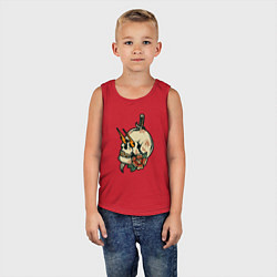 Майка детская хлопок Грозовой череп, цвет: красный — фото 2