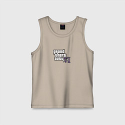 Майка детская хлопок Grand Theft Auto 6 vice city logo, цвет: миндальный
