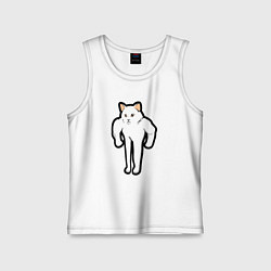 Майка детская хлопок Кот качок, цвет: белый