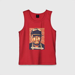 Майка детская хлопок 50 cent get rich, цвет: красный