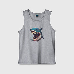 Майка детская хлопок Не грустная акула, цвет: меланж