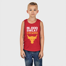 Майка детская хлопок Blood sweet respect logo, цвет: красный — фото 2