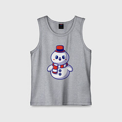 Майка детская хлопок Милый снеговик, цвет: меланж