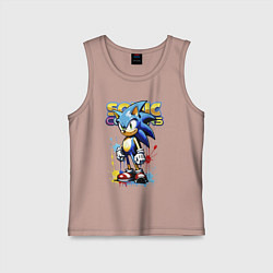 Майка детская хлопок Ёжик Соник - эскиз с логотипом, цвет: пыльно-розовый