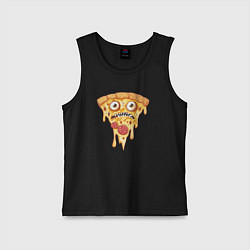 Майка детская хлопок Pizza face, цвет: черный