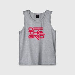 Майка детская хлопок Off the grid logo, цвет: меланж