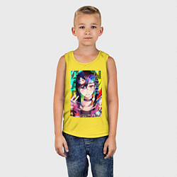 Майка детская хлопок Дандадан: Момо Аясэ, цвет: желтый — фото 2