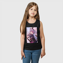 Майка детская хлопок Геншин Камисато Аяка, цвет: черный — фото 2