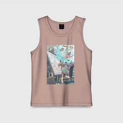 Майка детская хлопок Будни дизайнера, цвет: пыльно-розовый