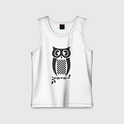 Майка детская хлопок Сова на веточке, цвет: белый