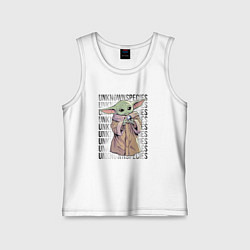 Майка детская хлопок Мандалорец - Беби Йода, цвет: белый