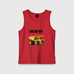 Майка детская хлопок Dream big, цвет: красный