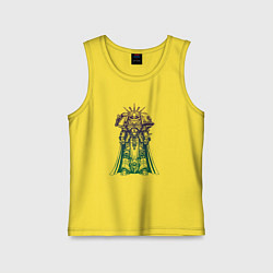 Майка детская хлопок Воин из вселенной Вархаммер 40000, цвет: желтый