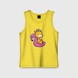 Майка детская хлопок Жираф в бассейне, цвет: желтый