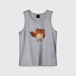 Майка детская хлопок Привет от совы, цвет: меланж