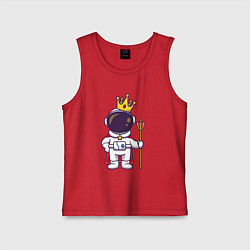 Майка детская хлопок Царь космонавт, цвет: красный