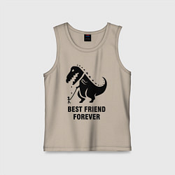 Майка детская хлопок Godzilla best friend, цвет: миндальный