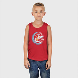Майка детская хлопок Полёт на ракете, цвет: красный — фото 2