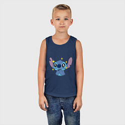 Майка детская хлопок Stitch stars, цвет: тёмно-синий — фото 2