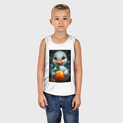 Майка детская хлопок Уточка с мандаринами, цвет: белый — фото 2