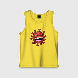 Майка детская хлопок Смеющийся вирус, цвет: желтый