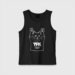 Майка детская хлопок Thousand Foot Krutch - cat rock, цвет: черный
