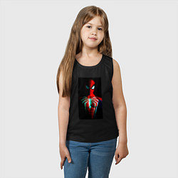 Майка детская хлопок Новый человек паук в темноте, цвет: черный — фото 2
