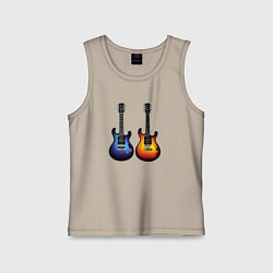 Майка детская хлопок Яркие гитары, цвет: миндальный