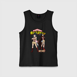 Майка детская хлопок Моя геройская академия Момо, цвет: черный