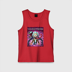 Майка детская хлопок Venom possessed Rick, цвет: красный