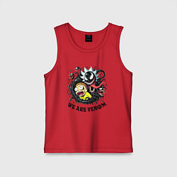 Майка детская хлопок We are Venom - fantasy meme, цвет: красный