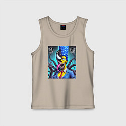 Майка детская хлопок Веном вселился в Мардж Симпсон - прикол, цвет: миндальный