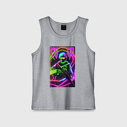 Майка детская хлопок Counter Strike go - neon revolution, цвет: меланж