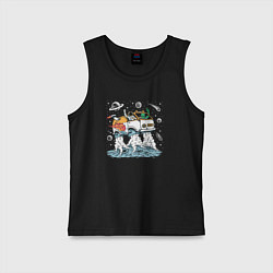 Майка детская хлопок Космический автомобиль, цвет: черный