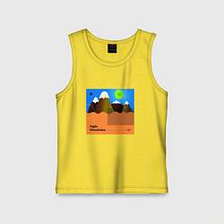 Майка детская хлопок Ночные горы, цвет: желтый